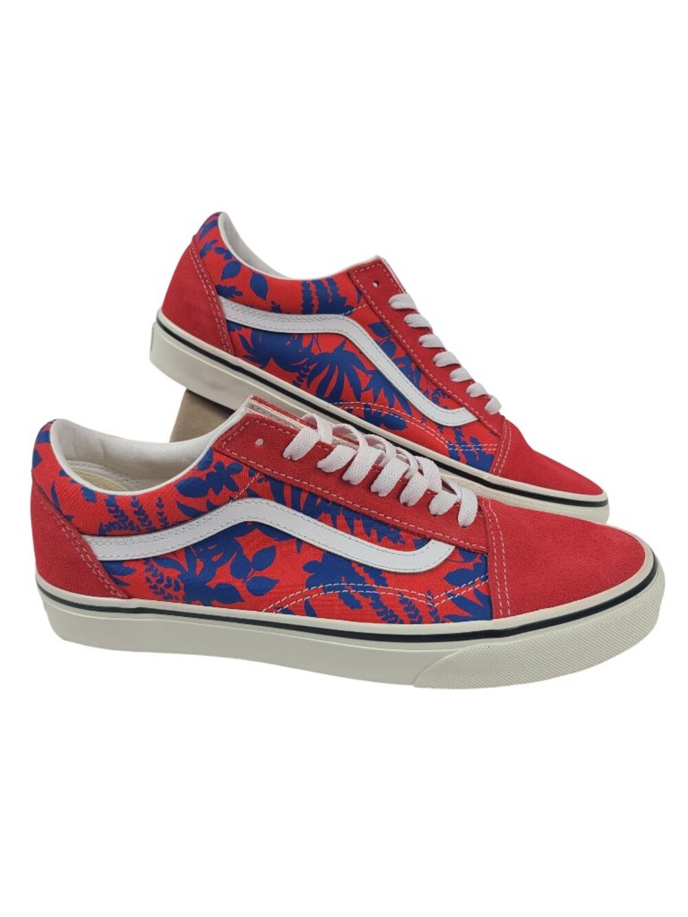 NEW Vans Old Skool Archive Multi Red Blue Floral Canvas Shoes Sz 9.0 M / 10.5 W